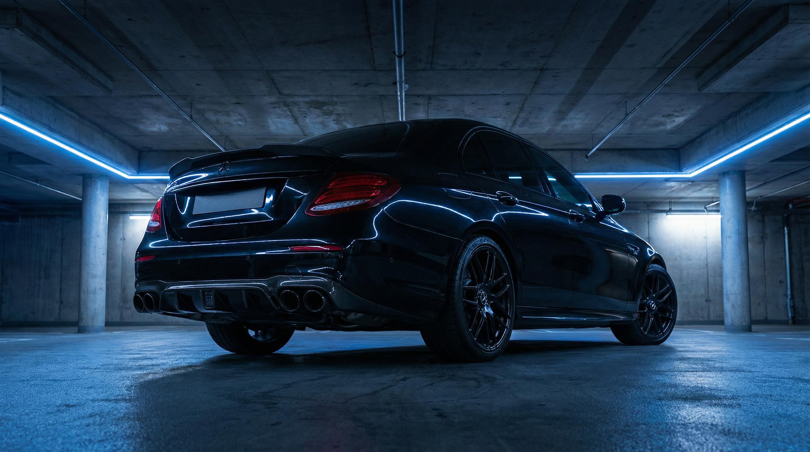 国产视频暗夜黑性能轿车排气改装视频